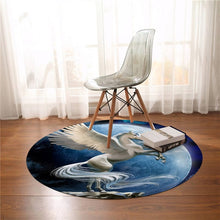 Load image into Gallery viewer, BeddingOutlet Lovely Unicorn Round Carpet Cartoon Kids Play Mat Area Rugs Floral Star Floor Mat For Girls Bedroom alfombra