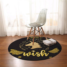 Load image into Gallery viewer, BeddingOutlet Lovely Unicorn Round Carpet Cartoon Kids Play Mat Area Rugs Floral Star Floor Mat For Girls Bedroom alfombra