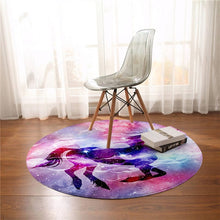 Load image into Gallery viewer, BeddingOutlet Lovely Unicorn Round Carpet Cartoon Kids Play Mat Area Rugs Floral Star Floor Mat For Girls Bedroom alfombra