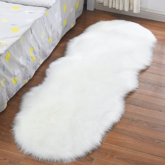 Living Room Plush Floor Rugs Mats Kids Room Faux Fur Area Rug Carpet Solid Fluffy Soft Shaggy Carpet Artificial Sheepskin Hairy