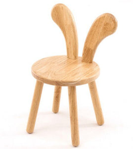 Solid Wood Small Bench Wooden Stool Children Study Chair Baby girl Dining Chair 28*28*49cm kids boys Rabbit Ears Stool C139