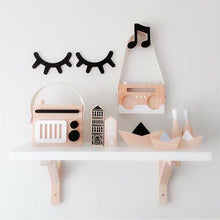 Load image into Gallery viewer, decoration wall Cute Wooden 3D Eyelash Decorative Shelves Decor Accessories Children Kids Baby Room Home Decoration 1 Pair