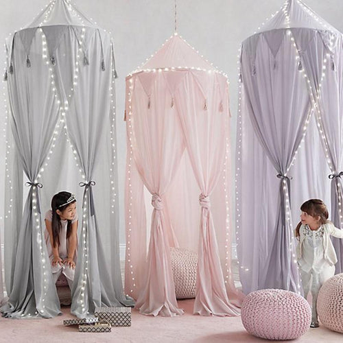 Baby Crib Netting Princess Dome Bed Canopy Childrens Bedding Round Lace Mosquito Net For NewbornBaby Sleeping 3 Colors Decor S3