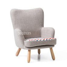 Load image into Gallery viewer, HLM-4054 Living Room Children Single Sofa Chair Balcony Bedroom Rubber Wood Foot Sofa Removable Washable Upholstered Armchair